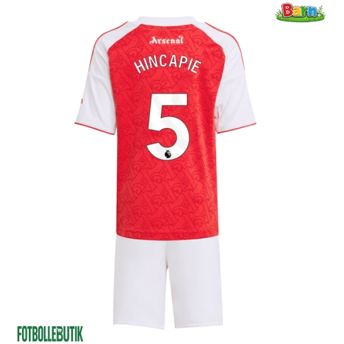 Arsenal Piero Hincapie #5 Hemmaställ Barn 2025-26 Kortärmad (+ Korta byxor)